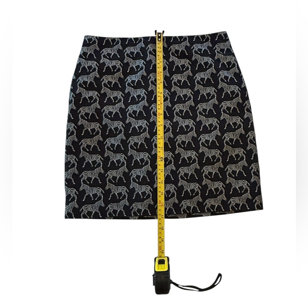 J. Crew Jacquard Zebra Mini Skirt Black Silver Metallic Pattern Size 00 - Picture 7 of 16
